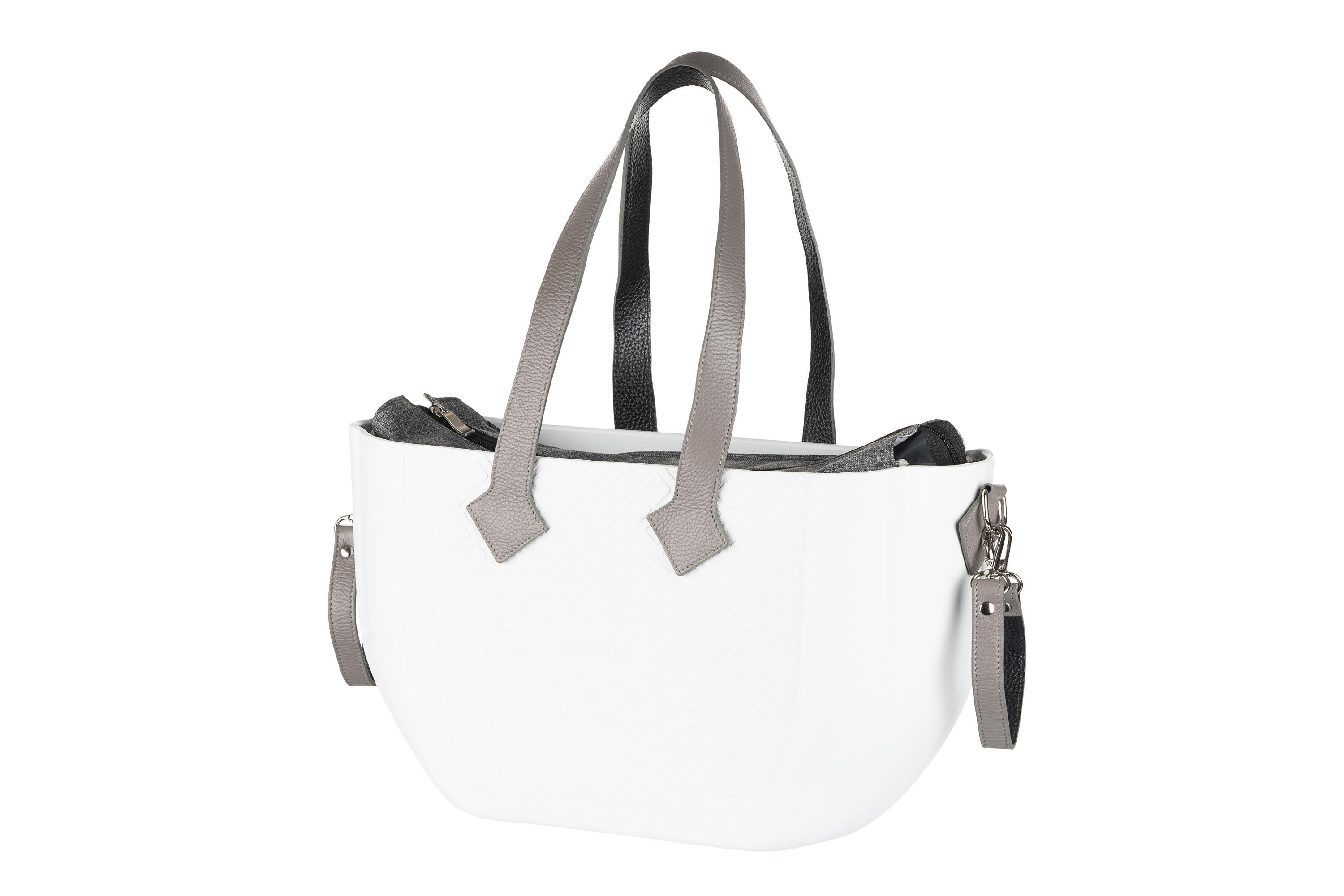 Сумка-органайзер для коляски Nuvita MyMia водонепроницаемая с ремнями для крепления 45х15х24 см White Gray