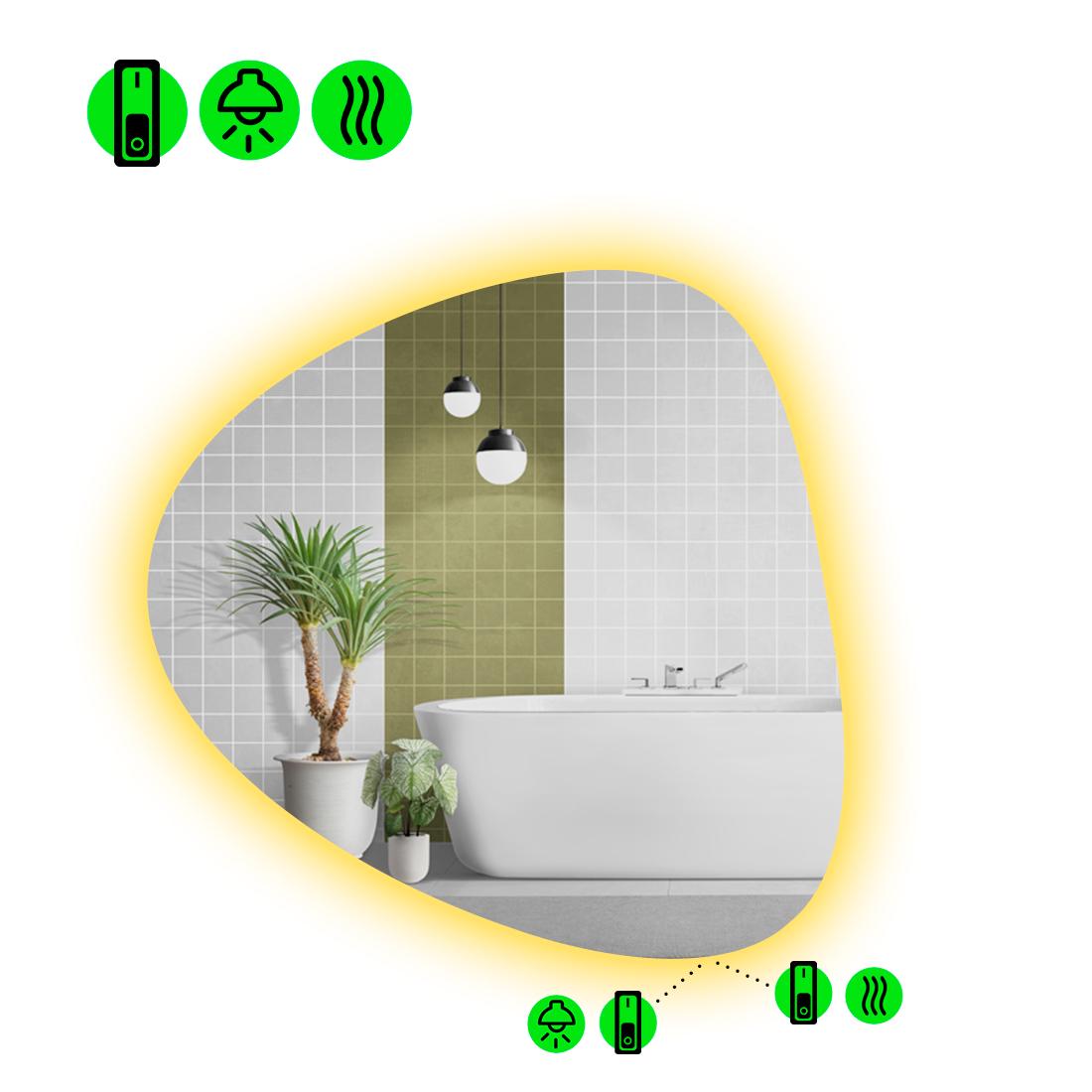 Зеркало с LED подсветкой Nuvola 2 с подогревом и двумя механическими включателями 140x140 см (Nuvola2-90)