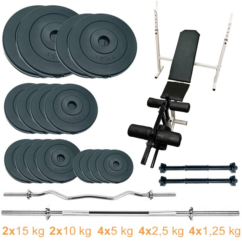 Скамейка для жима с набором штанг и гантелей Newt ProGym Scott Plus Set Pro 100 кг (NE-SKM-PL-SCP-100) - фото 8