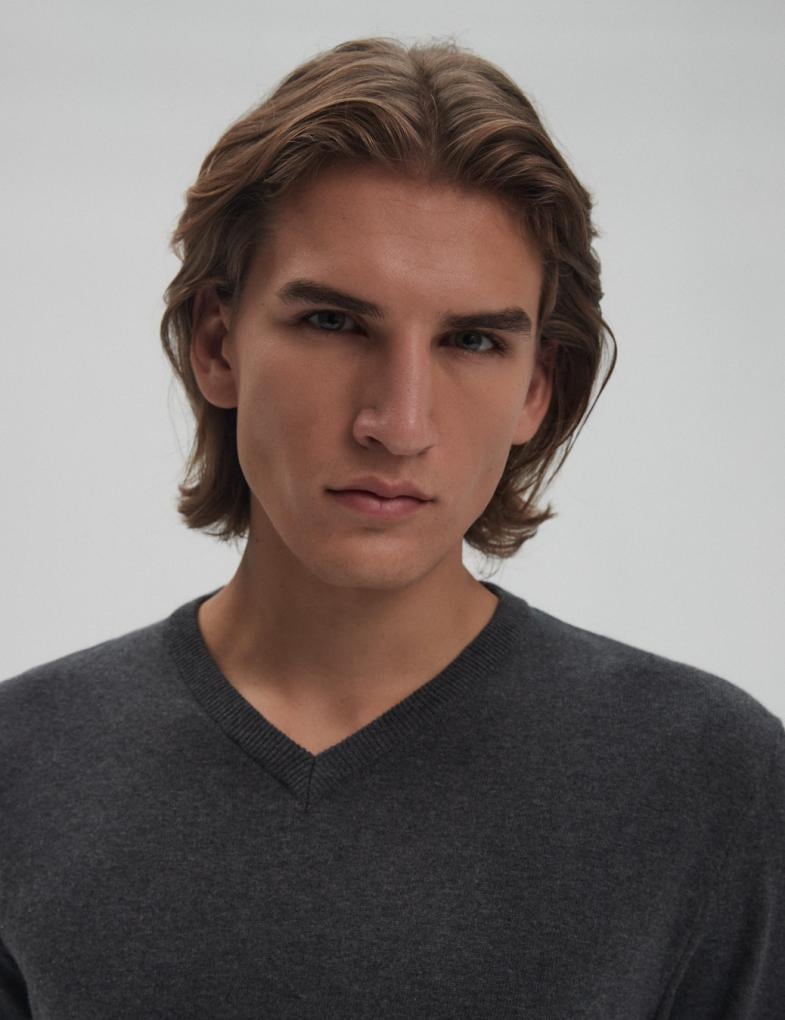 Светр чоловічий Diverse VNECK XXXL Сірий меланж (5902598936370) - фото 2 Светр чоловічий Diverse VNECK XXXL Сірий меланж (5902598936370) - фото 2