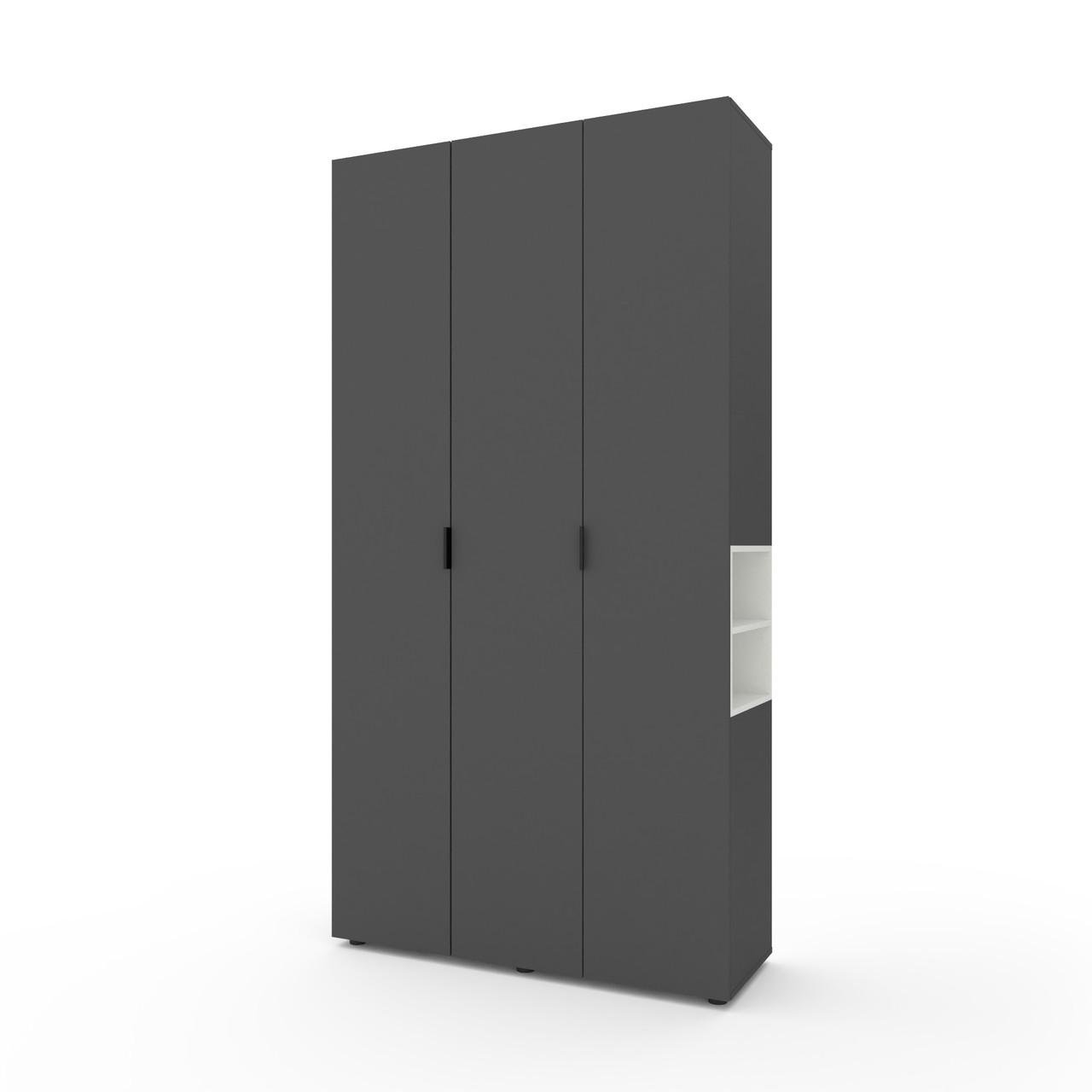 Шкаф Metkas Home A015R ЛДСП 1200x420x2300 мм Антрацитовый/Белый Снег - фото 2 Шкаф Metkas Home A015R ЛДСП 1200x420x2300 мм Антрацитовый/Белый Снег - фото 2