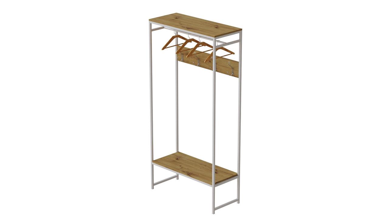 Вішалка модульна підлогова Ferrum-decor Треліс 14 ДСП 16 мм 180x90x38 см Білий/Дуб Артізан (FRD-104351)
