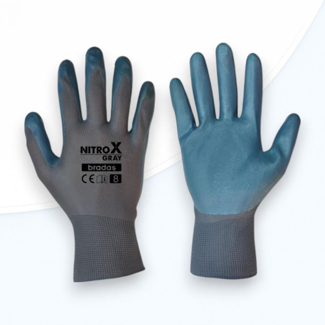 Перчатки защитные Bradas NITROX нитрил р. 8 Gray (2382834289)
