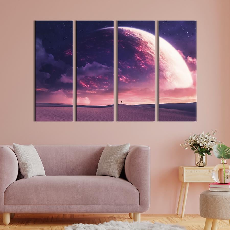Картина модульная из 4 частей Одинокий странник в пустыне L 149x93 см (704-41)