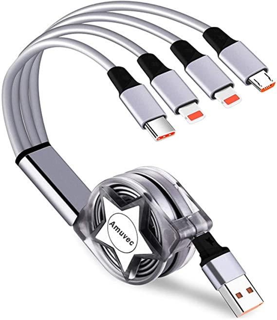Багатофункціональний зарядний кабель Amuvec USB 4в1 Micro USB/Type C lightning (1600694035)