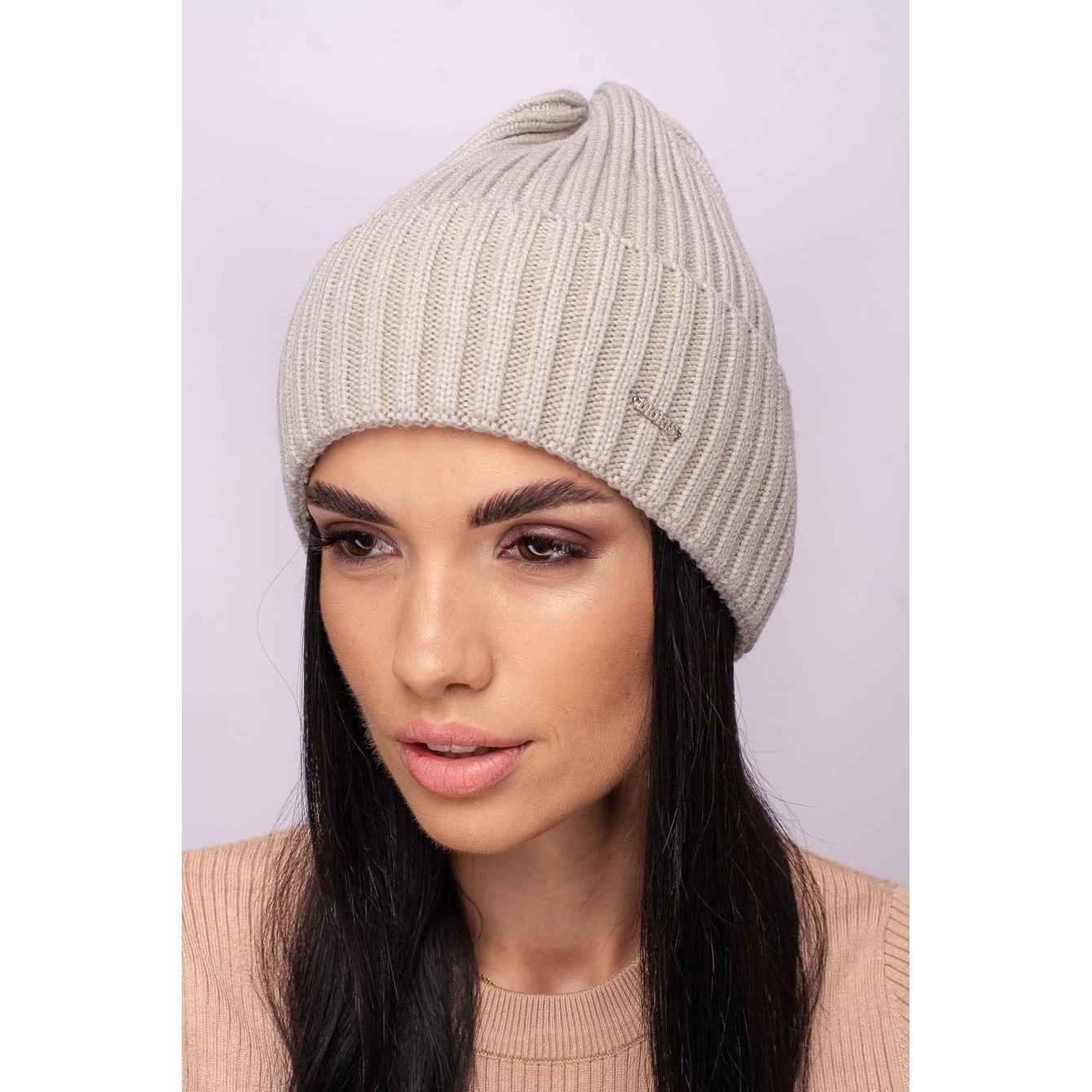 Шапка женская шерстяная Leks Бомонд one size Светлая фисташка