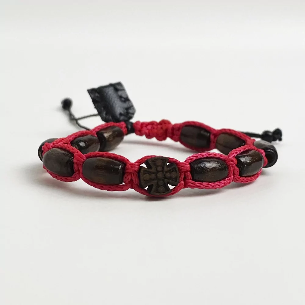 Браслет плетений з ладанкою Червоний (1749-025К)