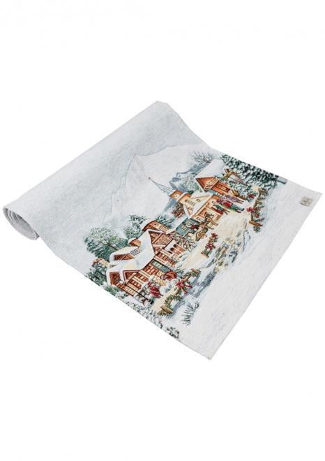 Дорожка гобеленовая с велюром Зимний город 40x140 см (31347)