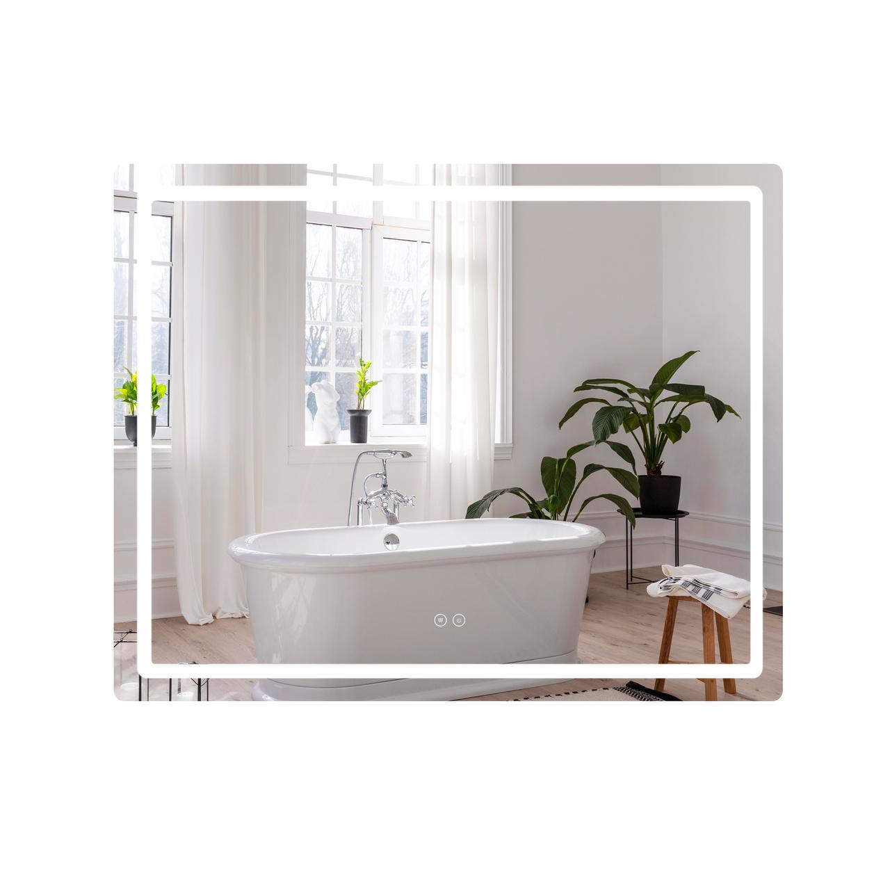 Зеркало Qtap Mideya DC-F910 с LED-подсветкой Touch с антизапотеванием с часами/димерами 1000х800 мм (2654804098)