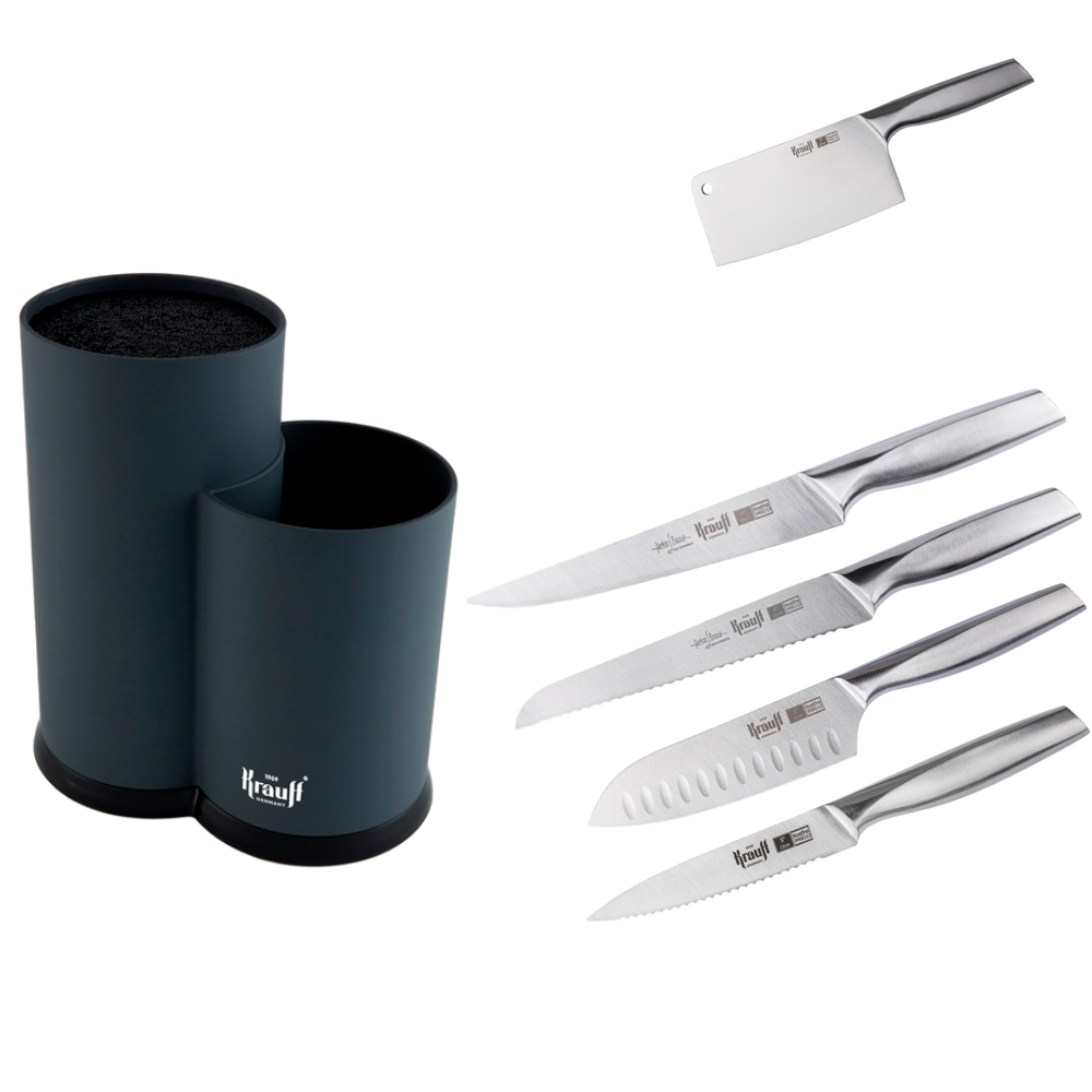 Набор кухонных ножей Krauff Wikinger с подставкой и кухонным топориком Wikinger 6 пр. (55-333-421)