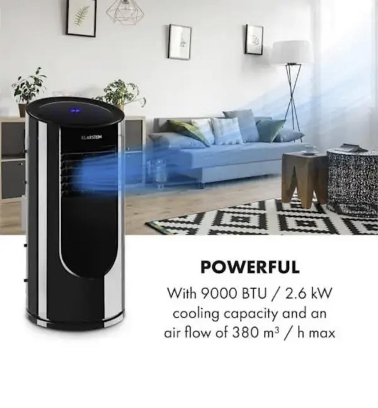 Кондиціонер мобільний KLARSTEIN Metrobreeze Miami 9000 BTU/2,6 кВт 950 Вт 26-44 м2 Чорний (10034679) - фото 4 Кондиціонер мобільний KLARSTEIN Metrobreeze Miami 9000 BTU/2,6 кВт 950 Вт 26-44 м2 Чорний (10034679) - фото 4