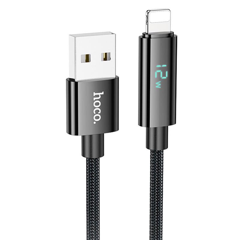 Дата-кабель Hoco U125 Benefit 2,4A USB для освещения 1,2 м Black (00000069091_1)