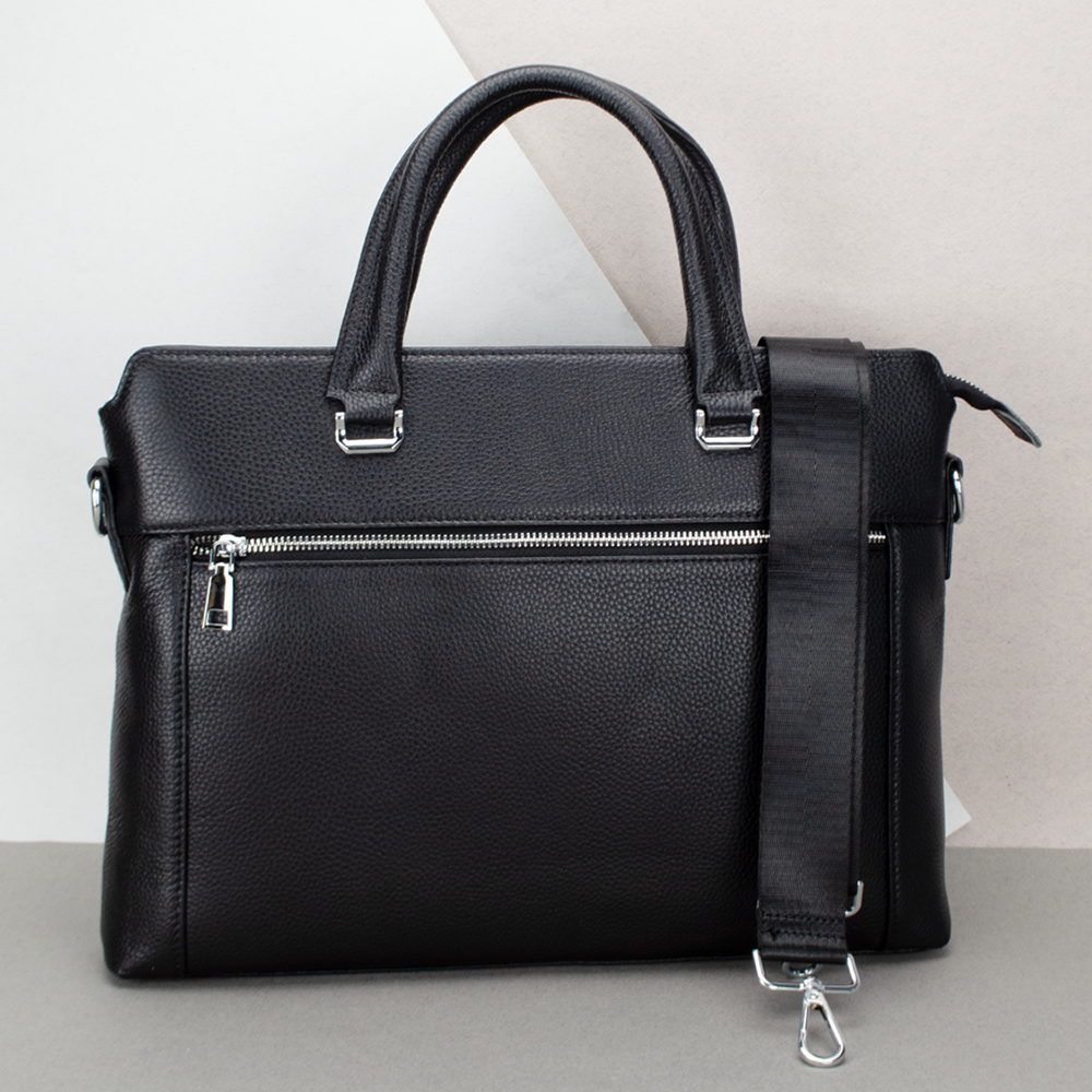 Сумка для ноутбука кожаная Tiding Bag 9157 с 2 ручками Черный (2440600355)