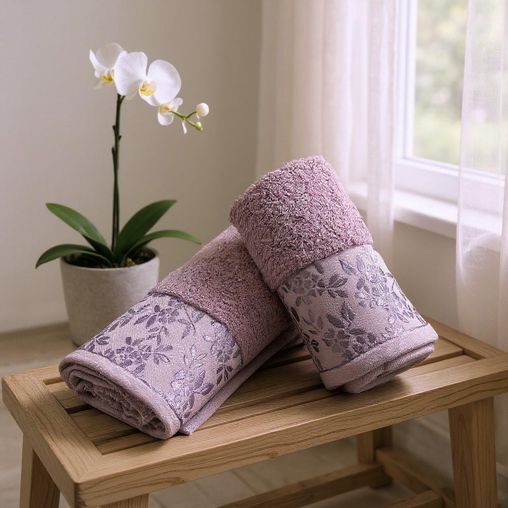 Набір рушників банне та для обличчя 70х40 см/50х90 см 2 шт. Бузковий (mame2v1cic1fiol) - фото 2 Набір рушників банне та для обличчя 70х40 см/50х90 см 2 шт. Бузковий (mame2v1cic1fiol) - фото 2