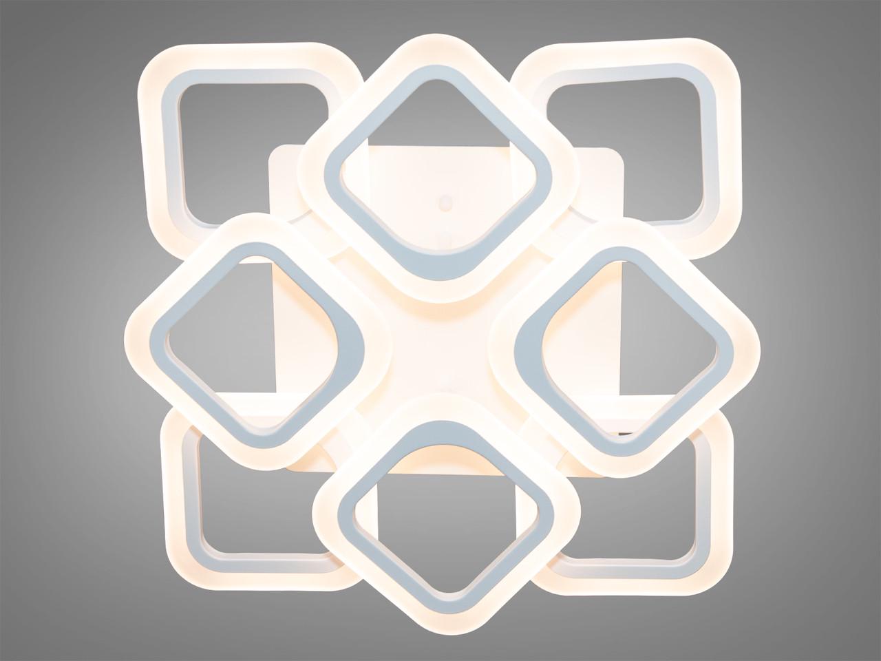 Люстра LED в детскую с диммером AS8060-4+4WHDIM-LS 80W на 12 м2 Белый (1869388970) - фото 1