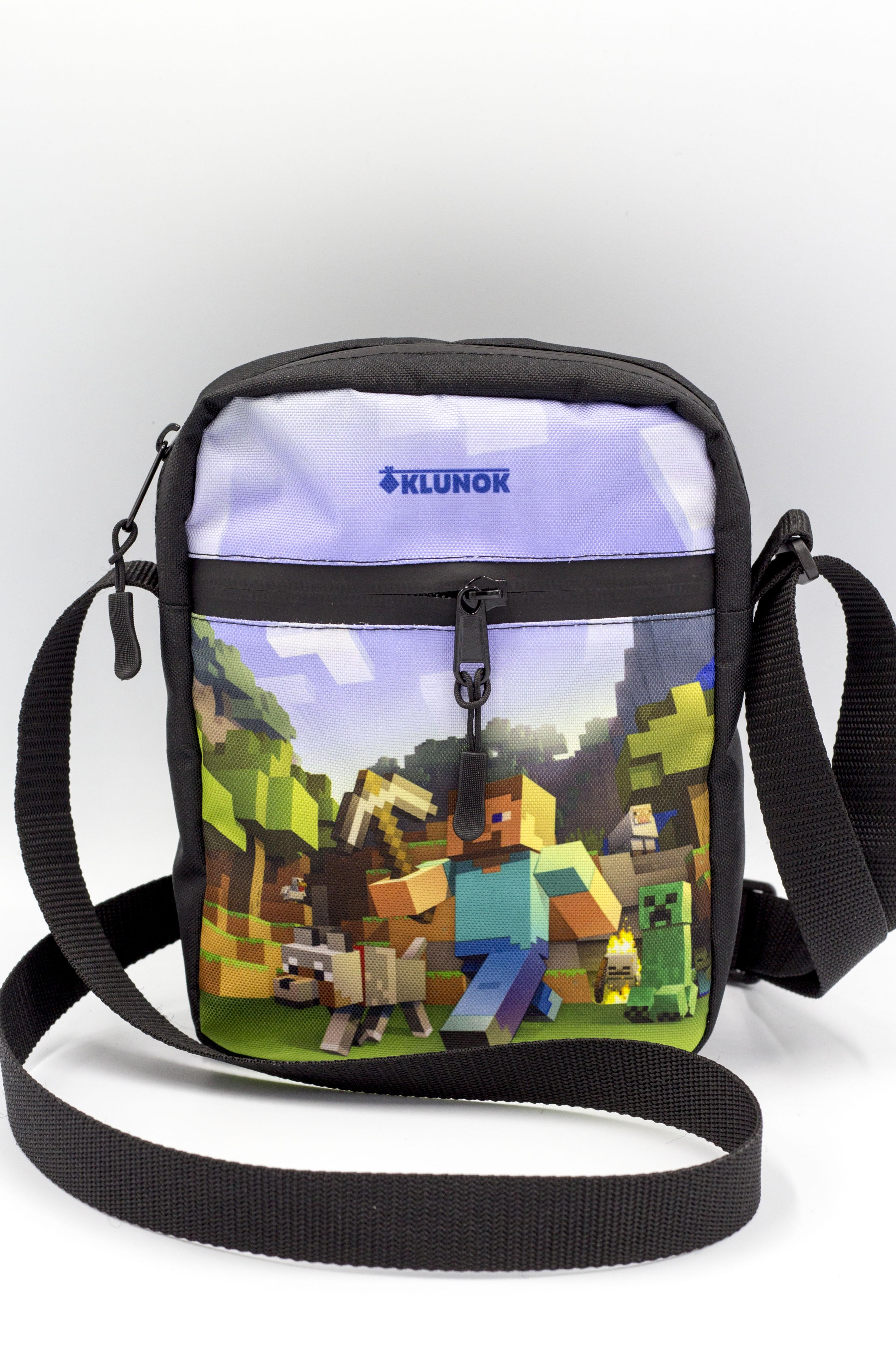 Сумка месенджер через плече Майнкрафт для хлопців 16х21х6 см (К-18)