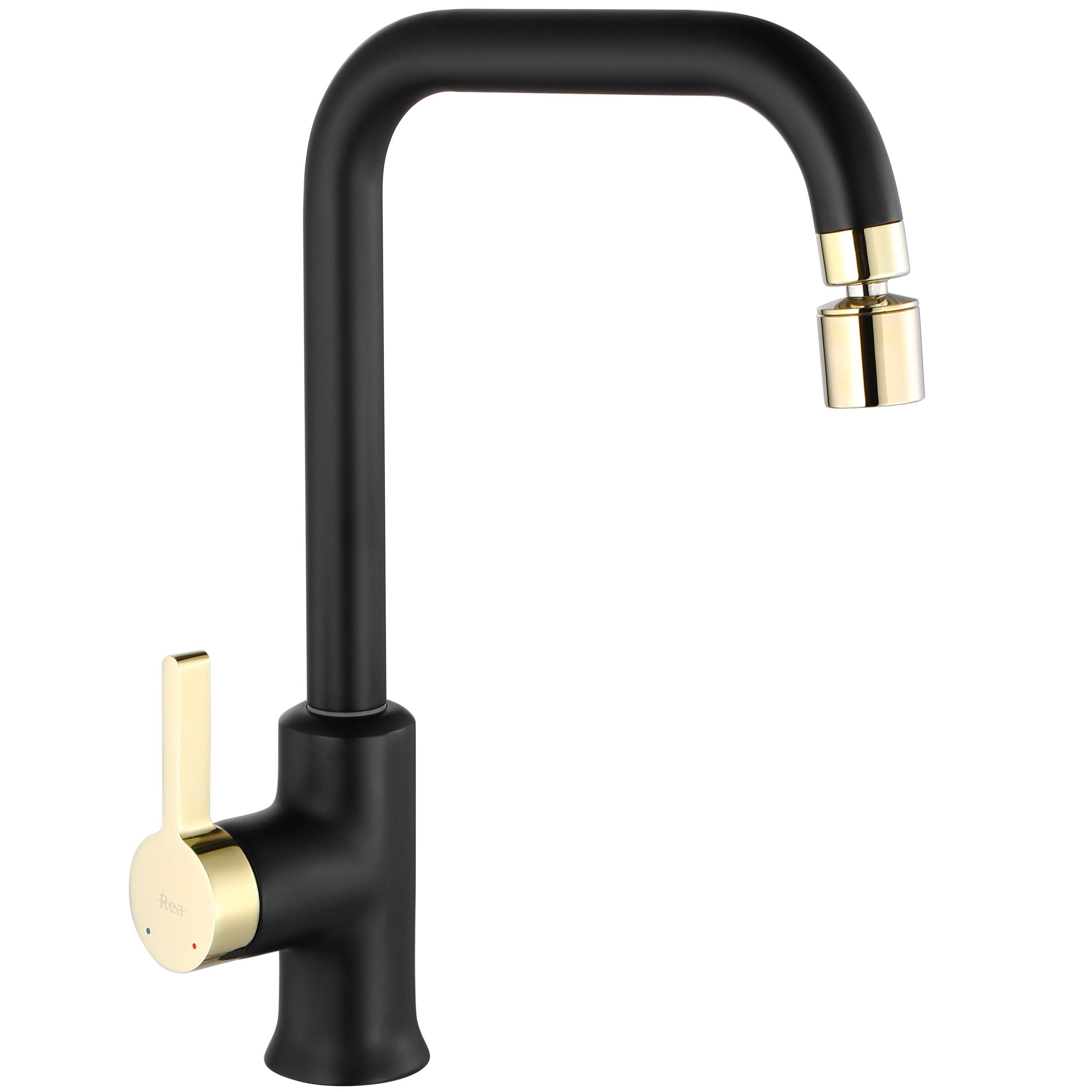 Смеситель для кухни CUBO REA OLO BLACK&GOLD REA-B9980 однорычажный Черный/Золотой (133934)