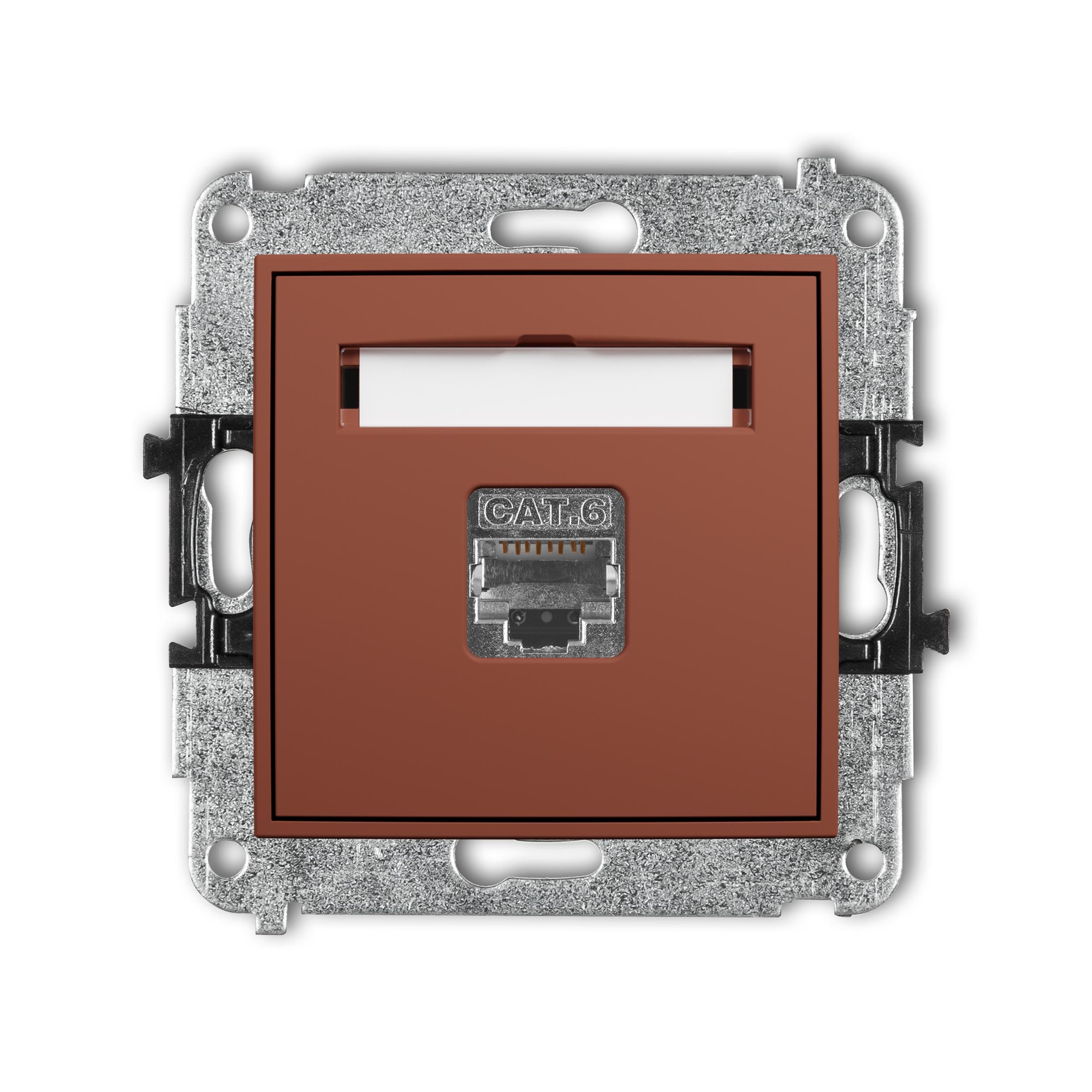 Розетка компьютерная экранированная Karlik Mini RJ45 cat 5E Терракотовый (63MGK-1e)