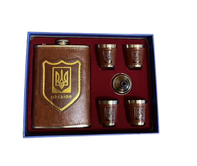 Набор подарочный фляга Empire Украина с рюмками 6 шт. 250 мл (81512969)