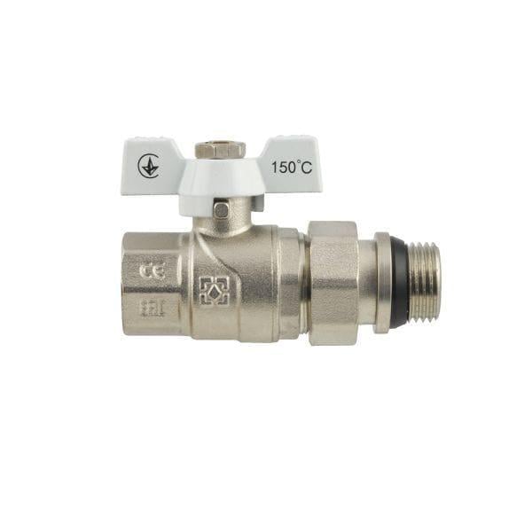 Кран шаровой Raftec DN20 бабочка с американкой 3/4" White (71756)