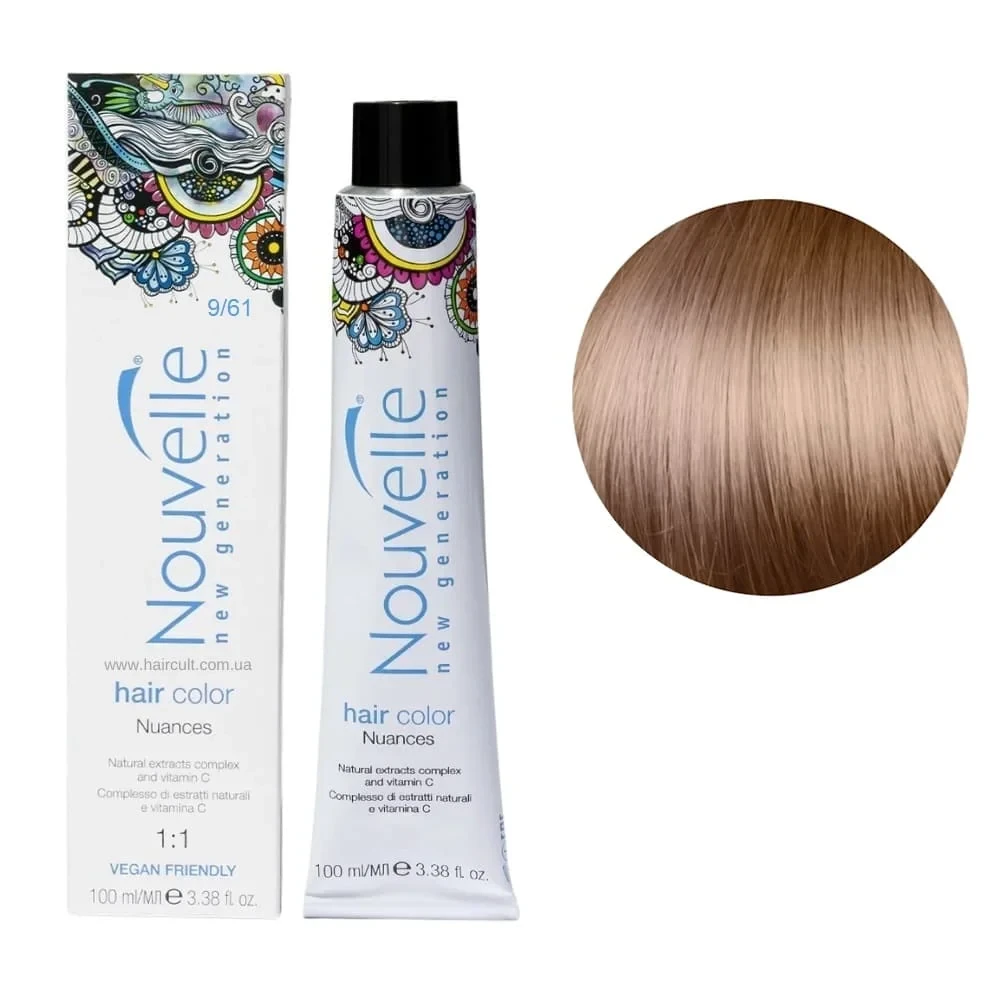 Фарба для волосся Nouvelle Hair Color 9/61 Попелястий блондин 100 мл Фарба для волосся Nouvelle Hair Color 9/61 Попелястий блондин 100 мл