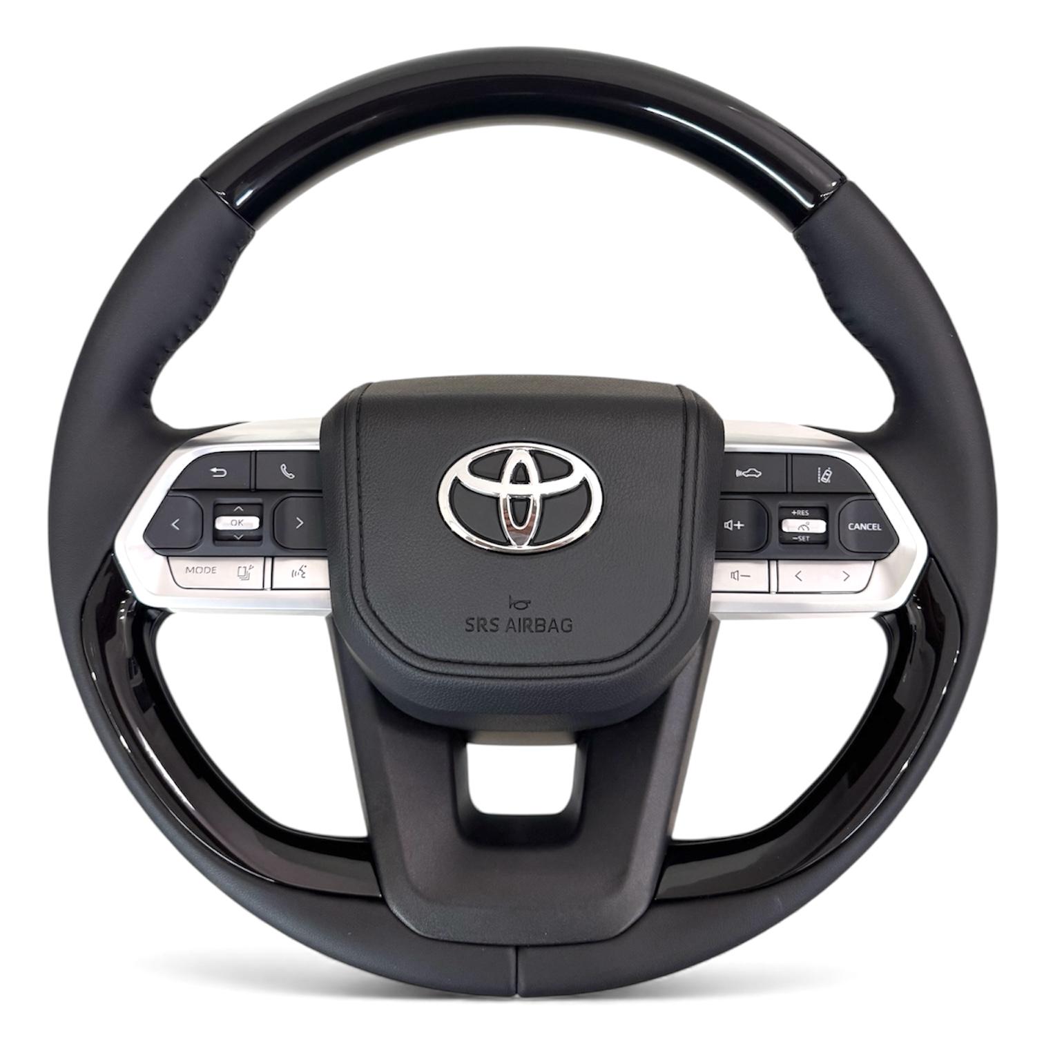 Руль для Toyota Sequoia стиль LC300 рояльный лак кнопки и логотип хром в сборе (31252250)