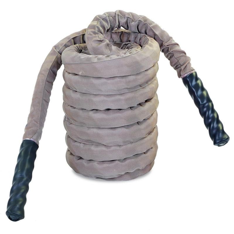 Канат для кроссфита в защитном рукаве Zelart BATTLE ROPE FI-5719-9 9 м Серый (DR003158)