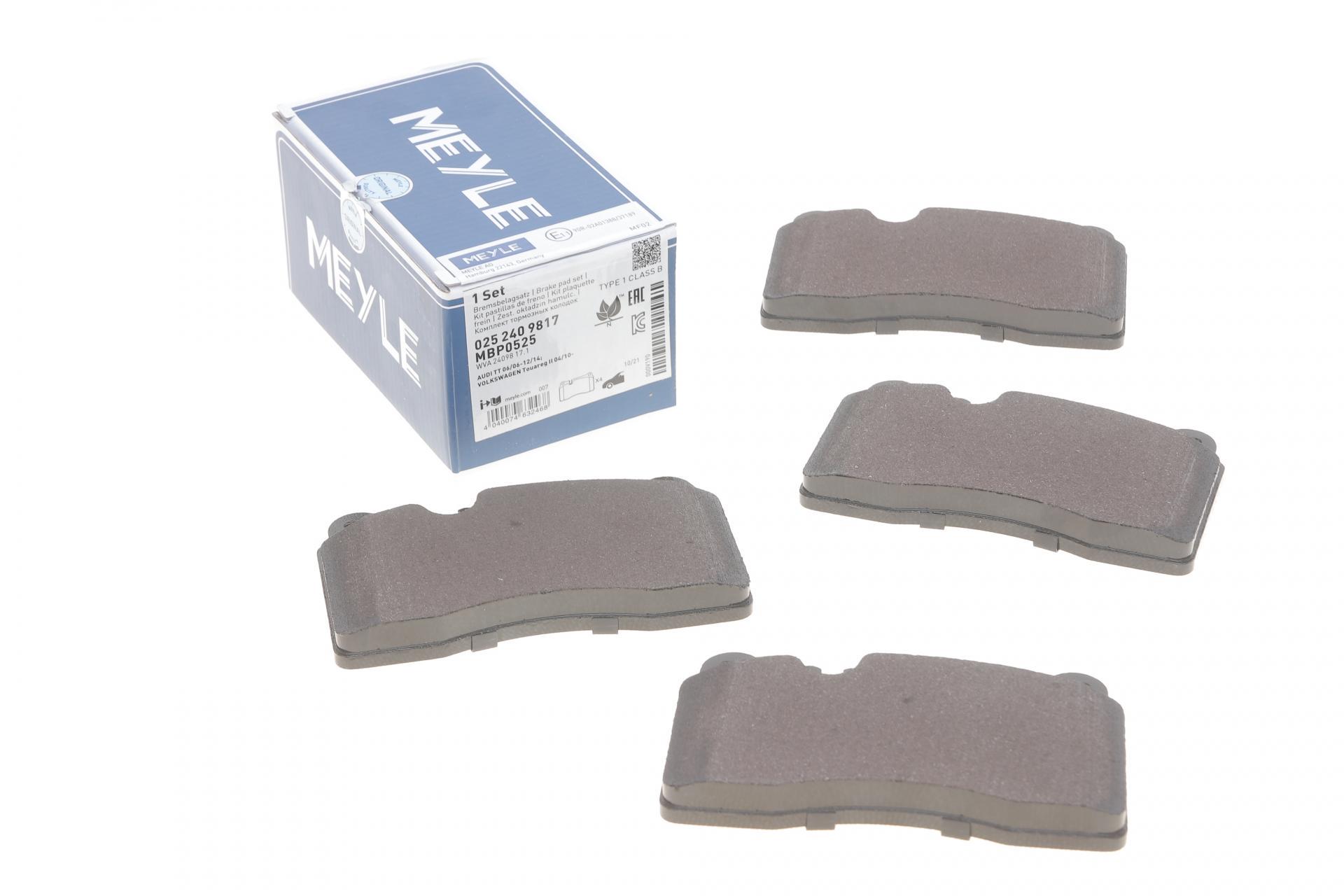 Колодки тормозные передние Meyle 025 240 9817 VW Touareg 02- Brembo