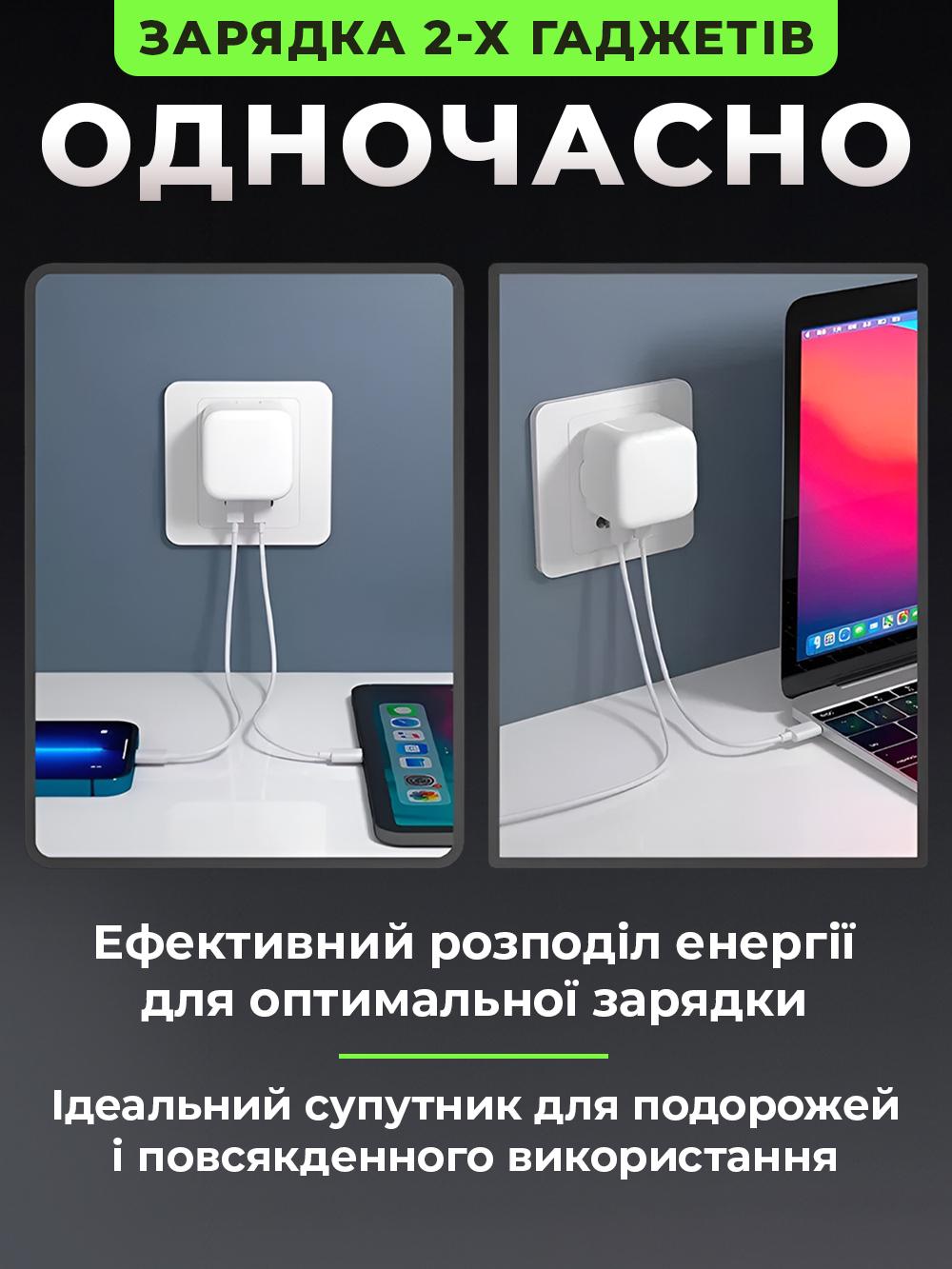 Зарядное устройство Dual USB-C Port Power с быстрой зарядкой 35 W (78e48685) - фото 3 Зарядное устройство Dual USB-C Port Power с быстрой зарядкой 35 W (78e48685) - фото 3