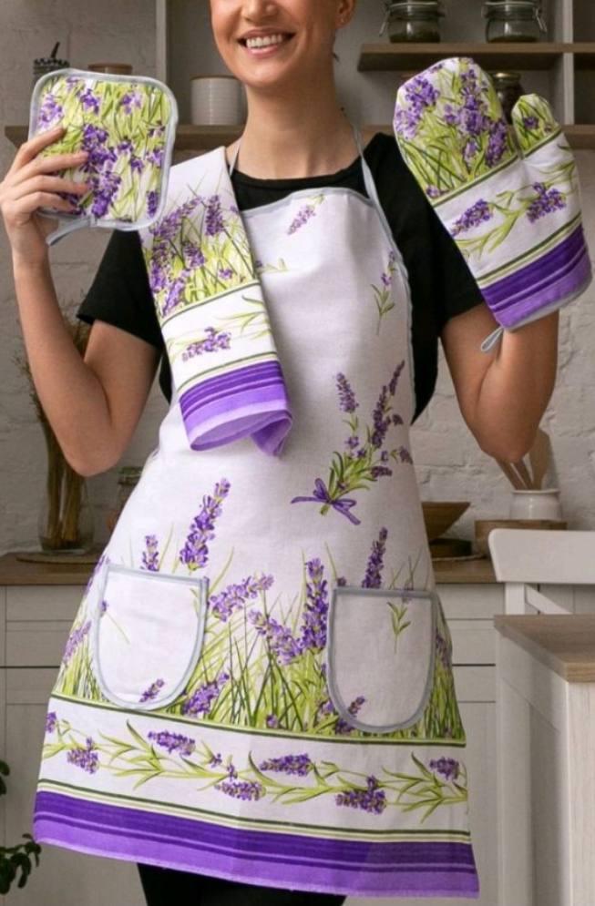 Набор для кухни фартук/прихватка/перчатка Белый (Д-fartuh0016) Набор для кухни фартук/прихватка/перчатка Белый (Д-fartuh0016)