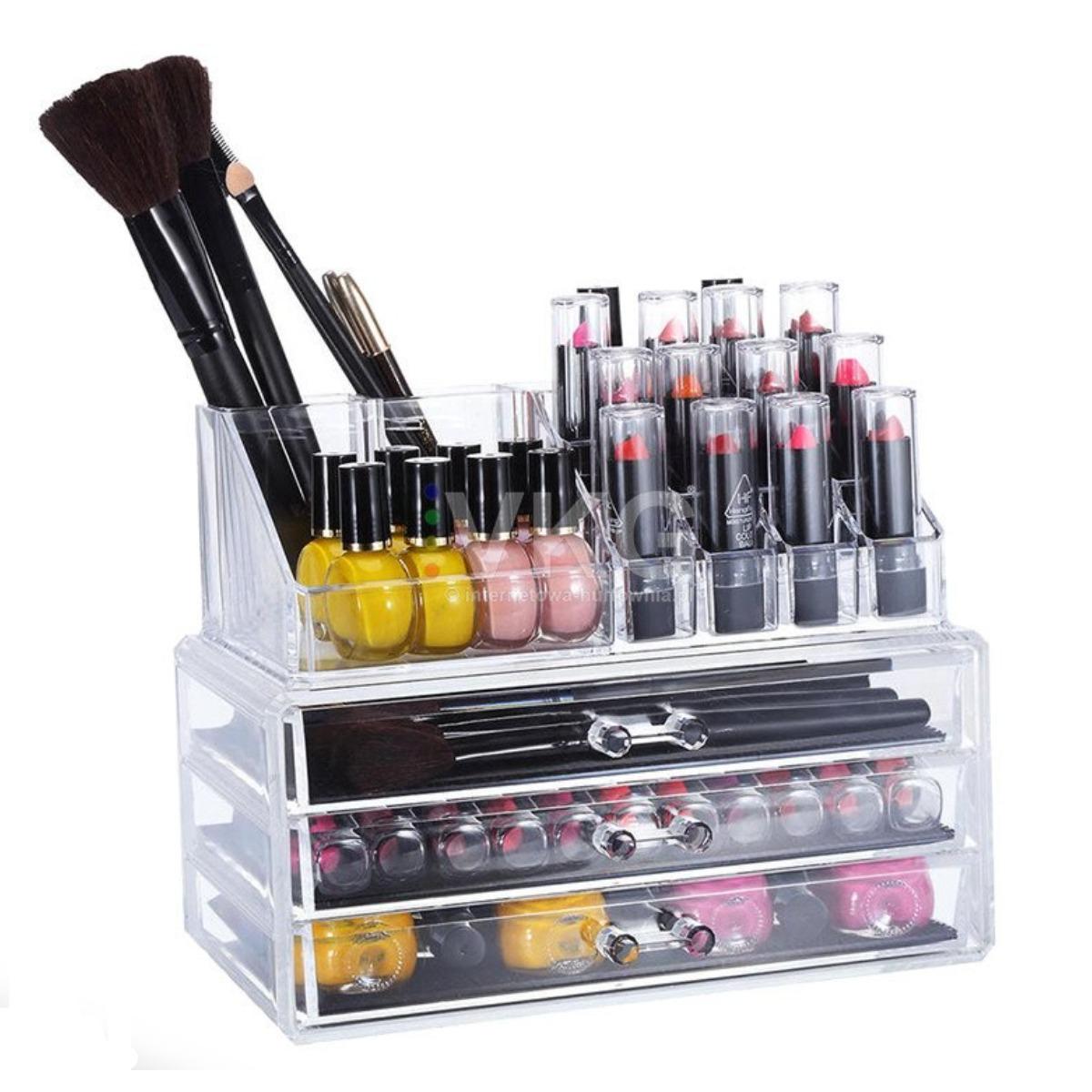 Органайзер для зберігання косметики Cosmetic Box із дзеркалом (JN-878) - фото 3