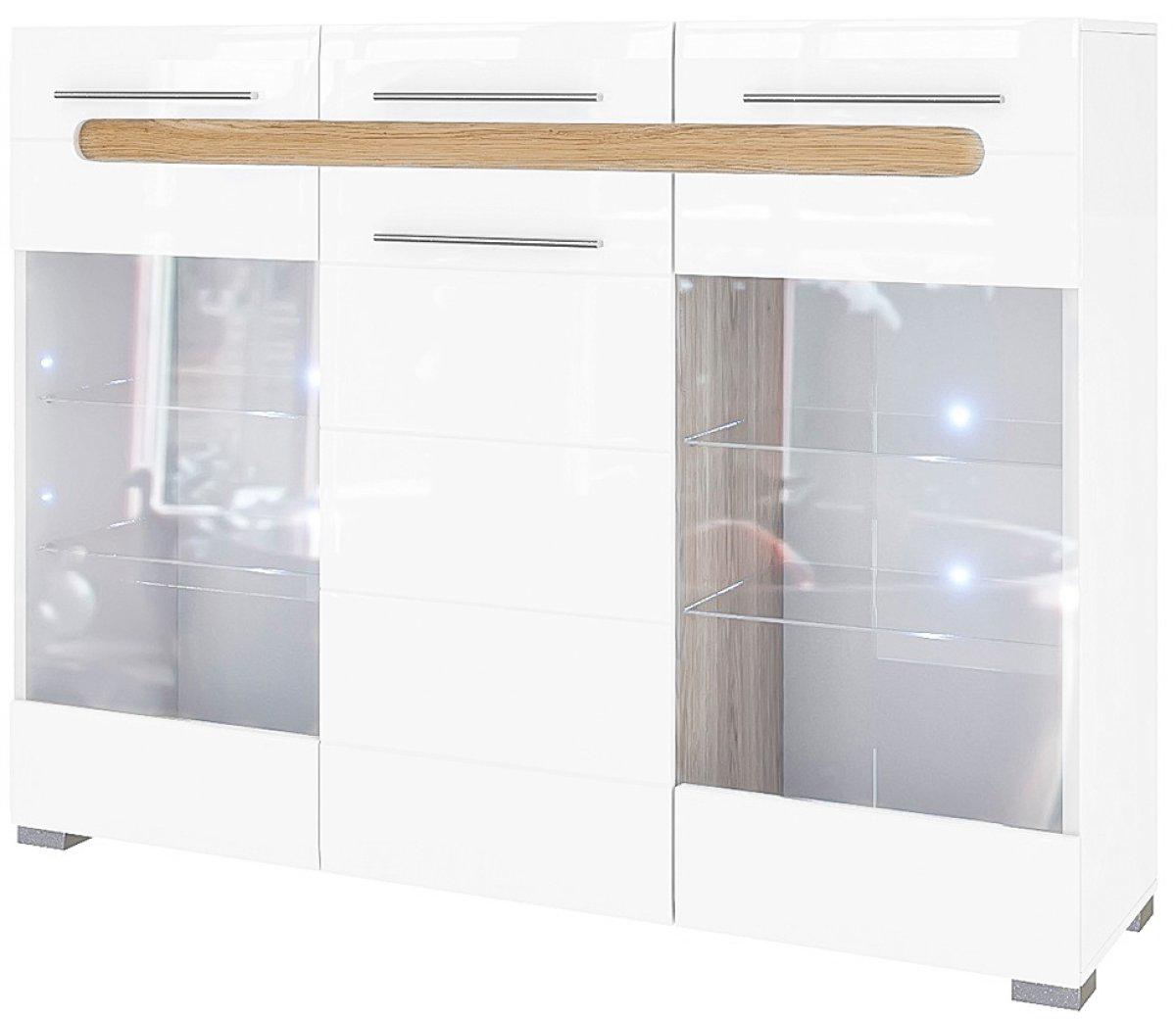 Тумба Бьянко 3-дверная со стеклом Белый глянец (000-000-276) Тумба Бьянко 3-дверная со стеклом Белый глянец (000-000-276)