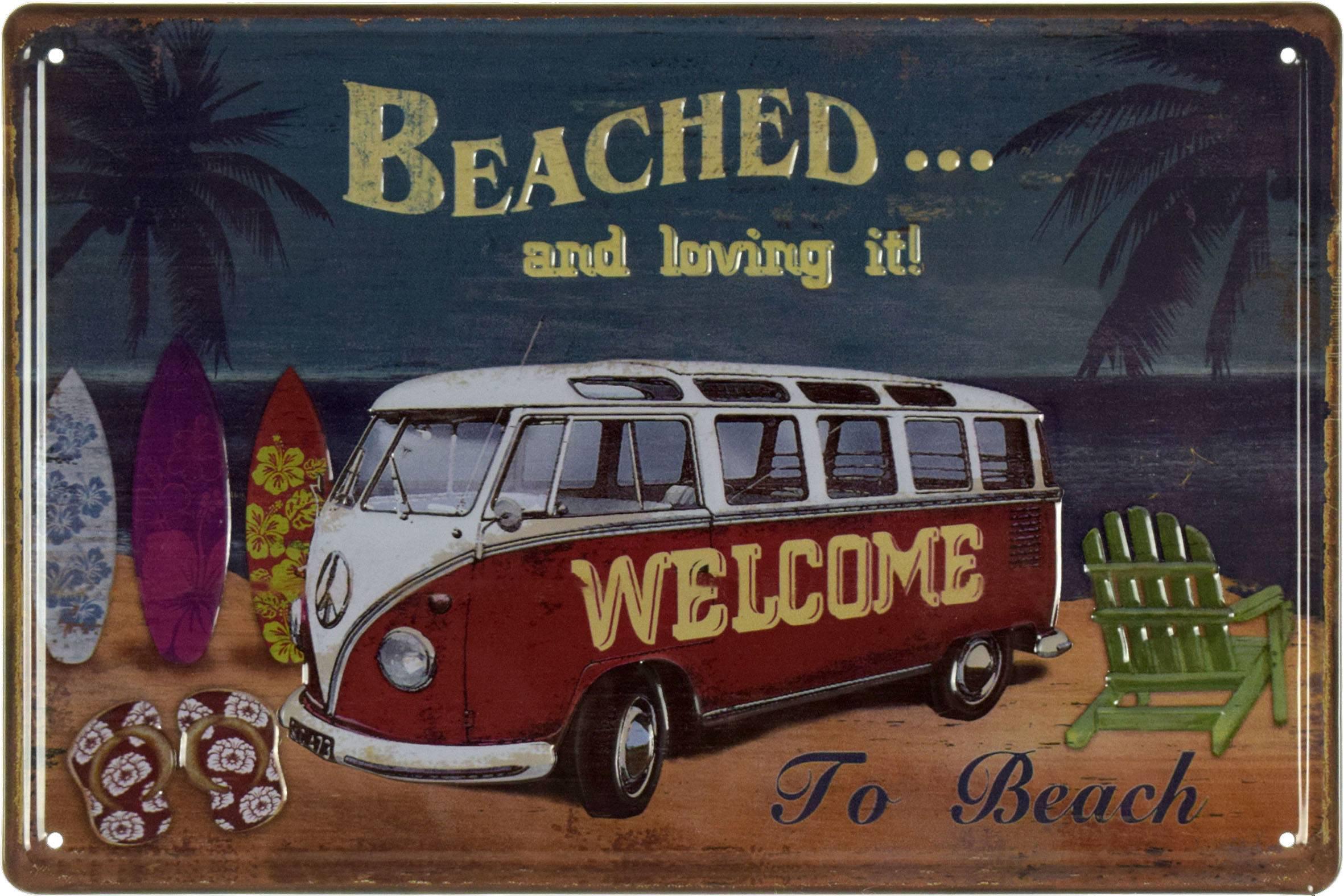 Табличка металлическая На Берегу И Любить Это!/Beached And Loving It! 20x30 см