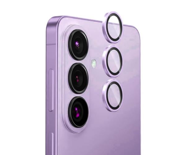 Защитное стекло с рамкой CD Pattern на заднюю камеру Samsung Galaxy S26+ 5G Фиолетовый