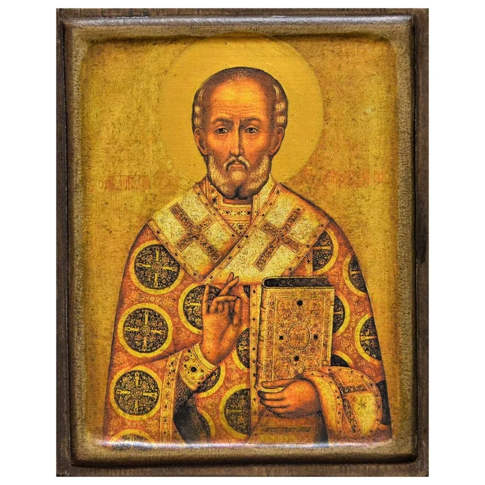 Икона Святой Николай Чудотворец на дереве 30х20 см (102-0014с)