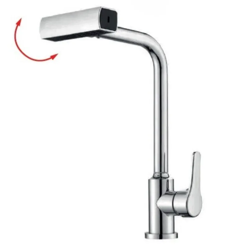 Смеситель для кухни Champion MOZ-014 с выдвижной лейкой 4 режима из нержавеющей стали Стальной (CH6518)