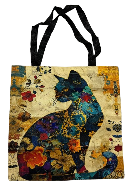 Эко-сумка шоппер 40х40 см Цветочный Кот (1322) Эко-сумка шоппер 40х40 см Цветочный Кот (1322)