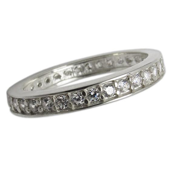 Серебряное кольцо Дорожка камни по кругу 16,5 (041к-2)