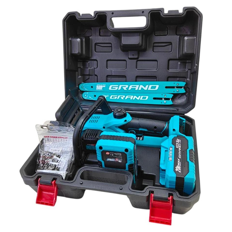 Пила цепная аккумуляторная Grand АПЦ-20А/12-4 кейс 2 АКБ по 4 А 2 шины/2 цепи - фото 4 Пила цепная аккумуляторная Grand АПЦ-20А/12-4 кейс 2 АКБ по 4 А 2 шины/2 цепи - фото 4