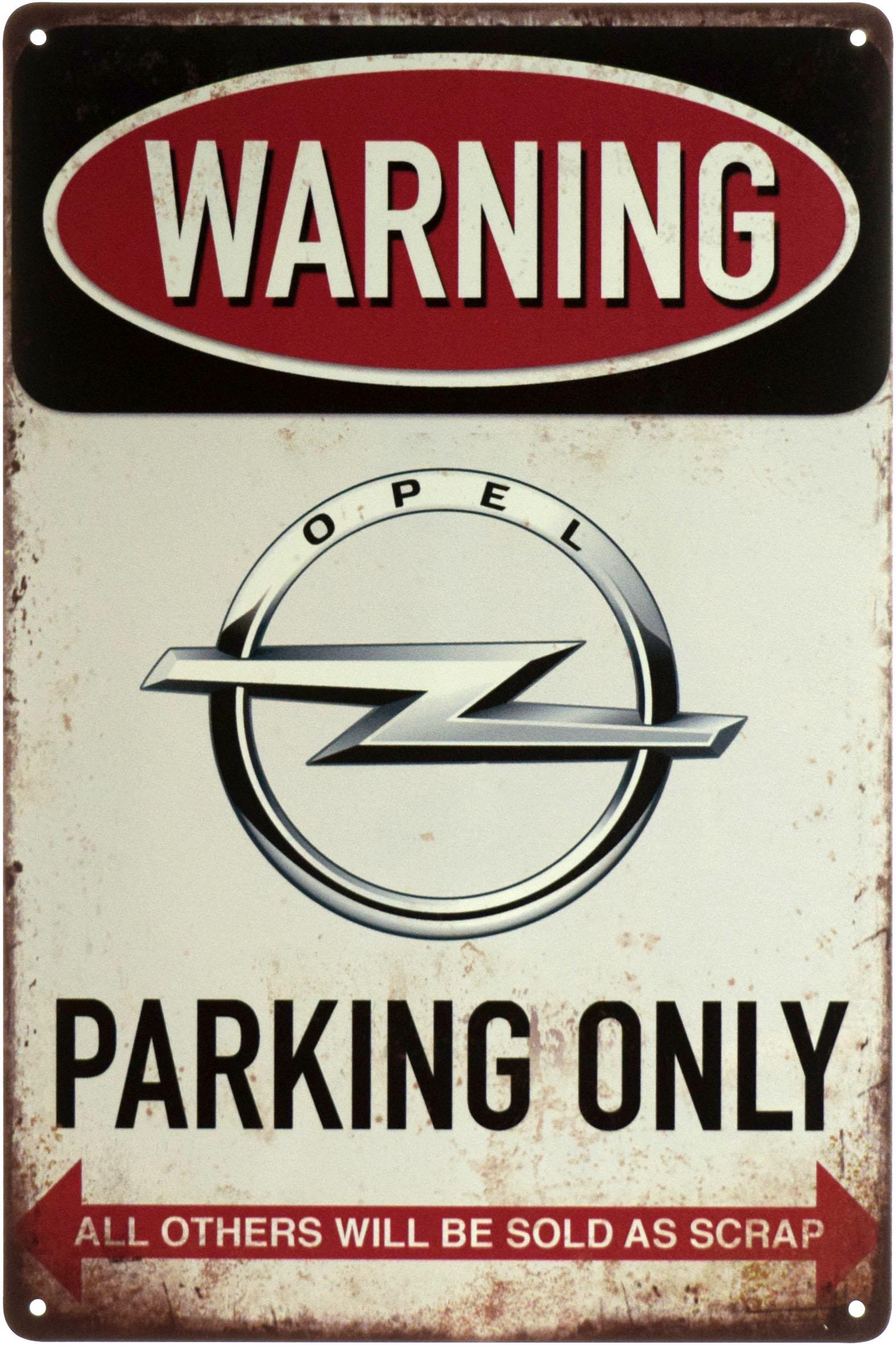 Табличка металлическая Внимание! Парковка Только Для Опель/Warning! Opel Parking Only 20x30 см