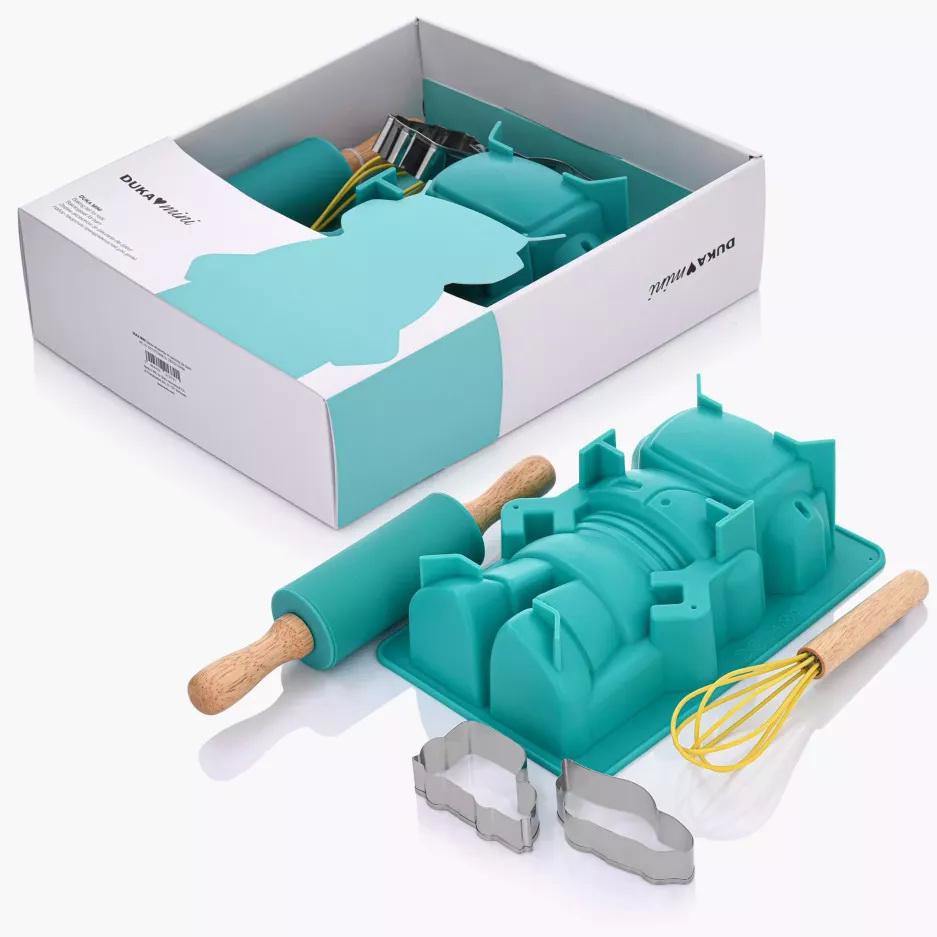 Детский набор для выпечки DUKA MINI 5 шт. Бирюзовый (2221370) - фото 8 Детский набор для выпечки DUKA MINI 5 шт. Бирюзовый (2221370) - фото 8
