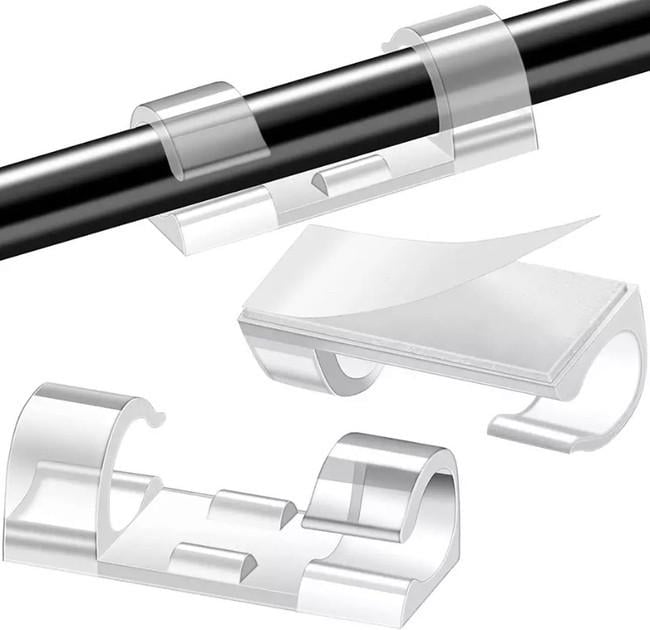 Держатель для проводов/кабеля/гирлянд на клейкой основе 20 шт. Прозрачный - фото 10