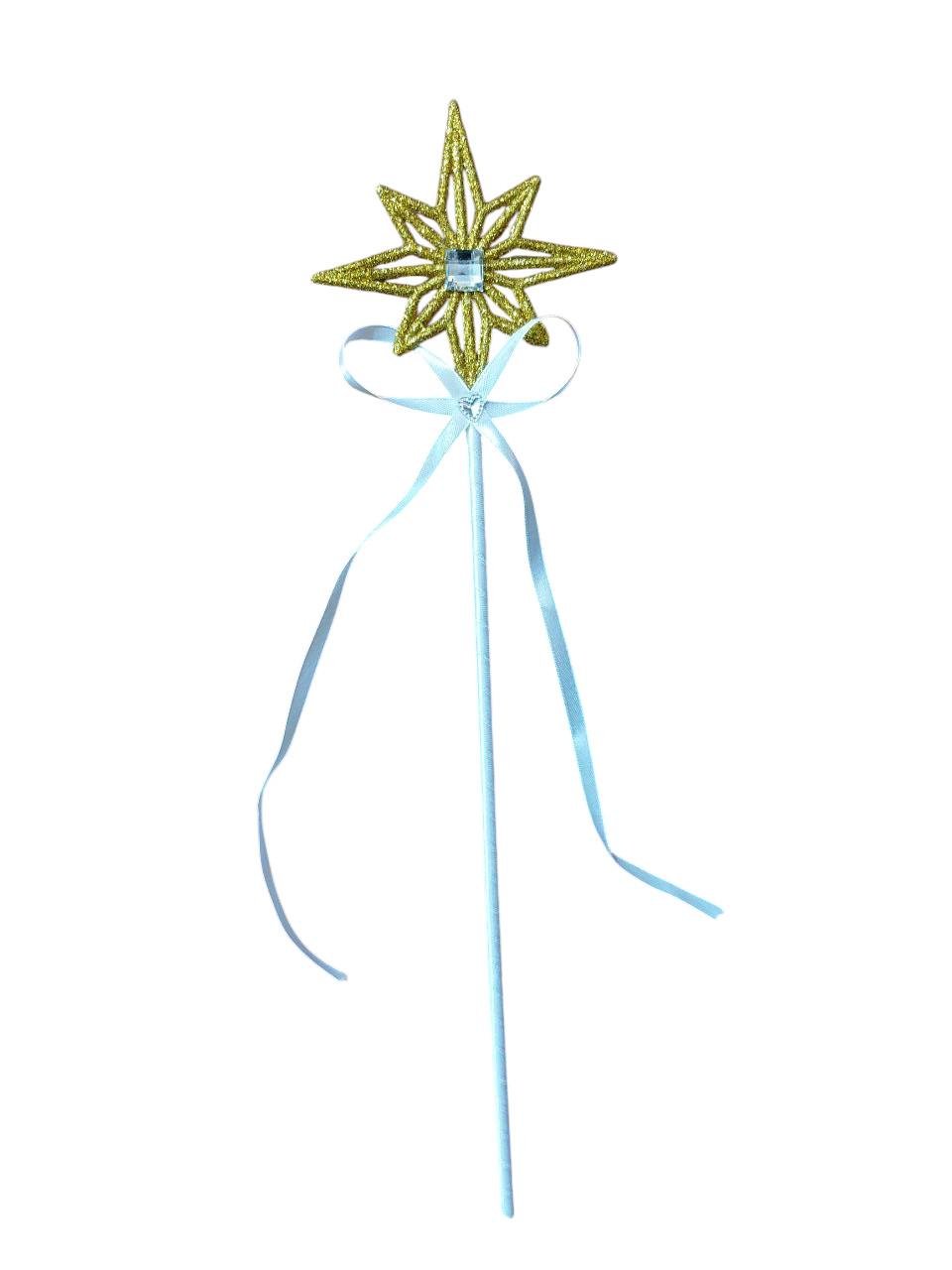 Палочка феи волшебная для костюма 43 см Бело-золотистый (146507) Палочка феи волшебная для костюма 43 см Бело-золотистый (146507)