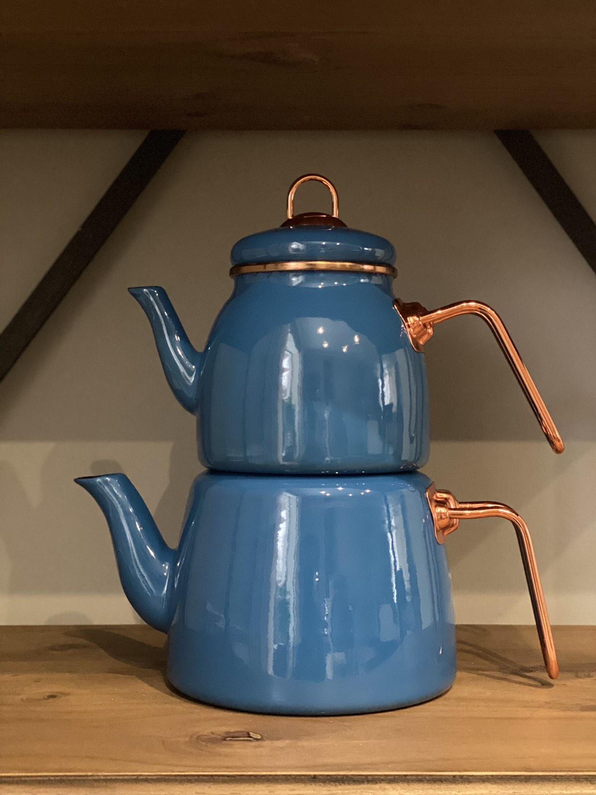 Чайник двойной Paçi-Elite Class 2,0/1,0 эмалированный Бирюзовый - фото 3 Чайник двойной Paçi-Elite Class 2,0/1,0 эмалированный Бирюзовый - фото 3