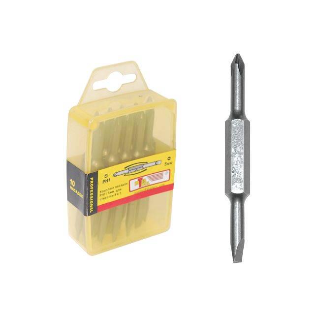 Комплект насадок к отверткам PH2/SL6 мм 4в1 10 ед./упак. (VT-0062)
