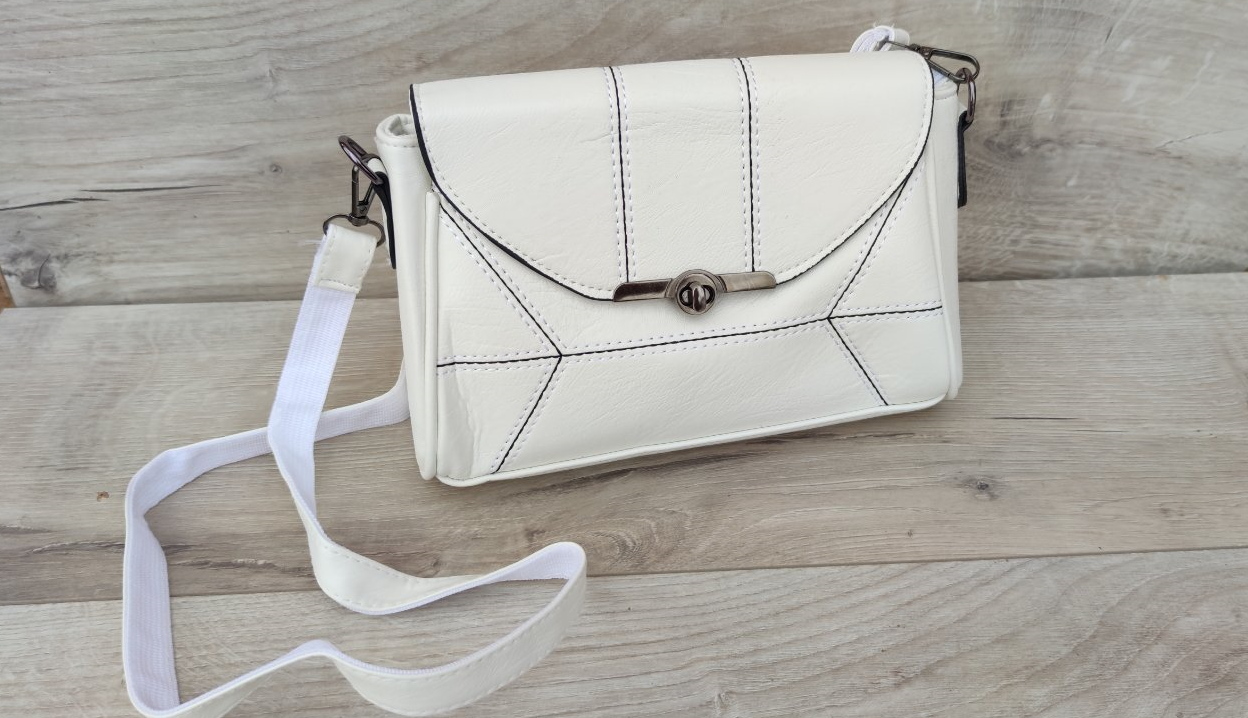Жіноча сумка Кросбоді на ремінці Білий (KG-5855)