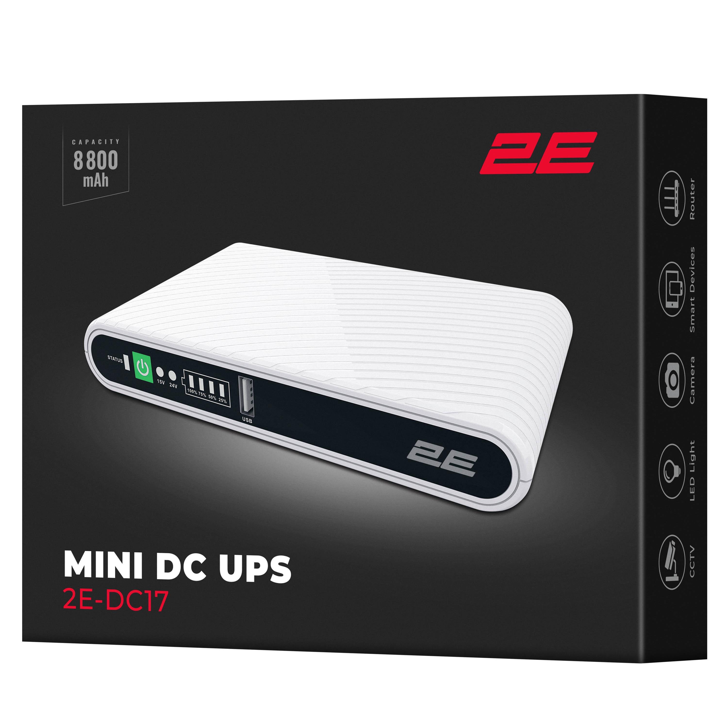 Джерело безперебійного живлення 2E Mini DC 17ВА 2E-DC17 резервний настільний UPS для роутерів та мережевого обладнання (628649) - фото 8 Джерело безперебійного живлення 2E Mini DC 17ВА 2E-DC17 резервний настільний UPS для роутерів та мережевого обладнання (628649) - фото 8