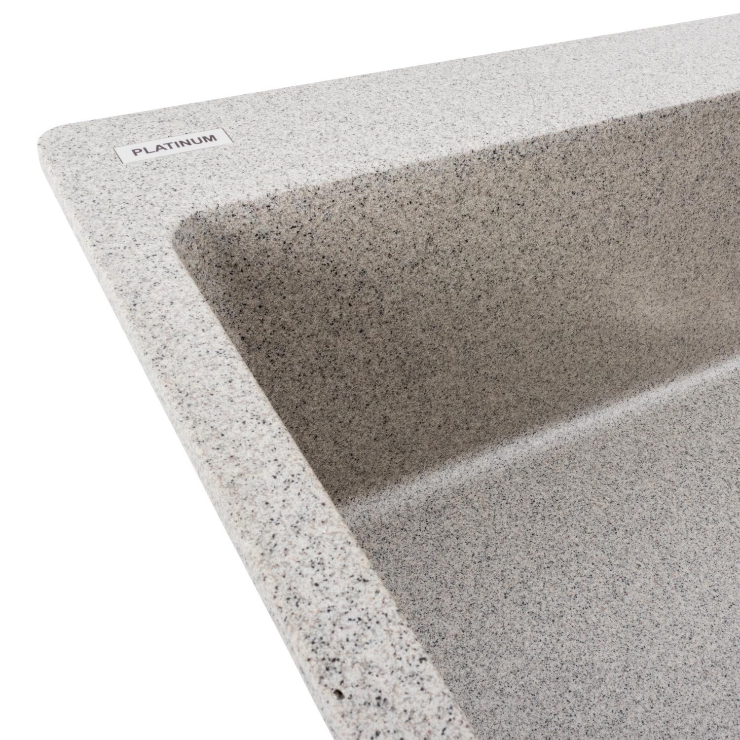 Мийка кухонна Platinum PLS-A38084 гранітна прямокутна 780x500 мм Сірий (25960781) - фото 5 Мийка кухонна Platinum PLS-A38084 гранітна прямокутна 780x500 мм Сірий (25960781) - фото 5