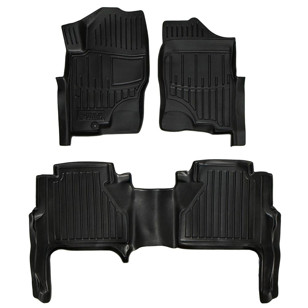 Коврики в салон SOVA-PL для Nissan Navara D40 2005-2021 резиновые 3 шт. Черный (28800593) Коврики в салон SOVA-PL для Nissan Navara D40 2005-2021 резиновые 3 шт. Черный (28800593)