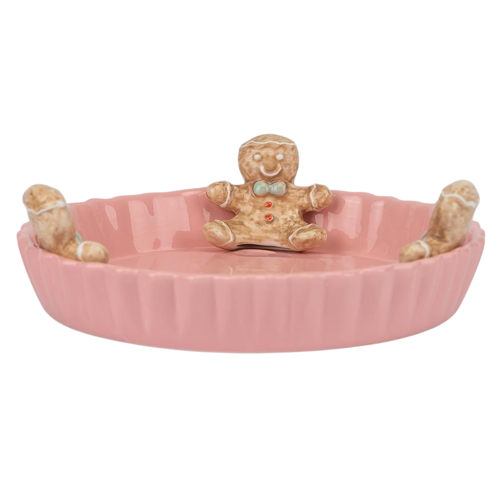 Новогоднее сервировочное блюдо для десертов Блюдо Пряники 23 см Розовый (147-81-6037-007)